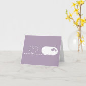 Poopingのハートのモルモットの挨拶状 カード (黄色い花)