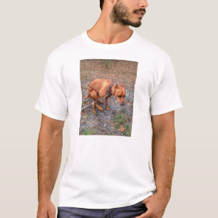 Poopingの犬最低Pinのティー Tシャツ