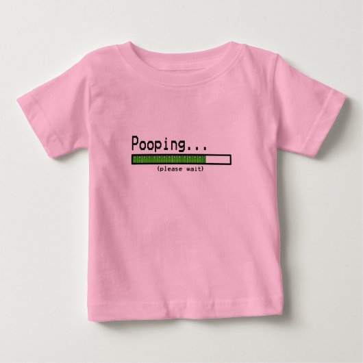 Pooping… 待って下さい ベビーTシャツ (正面)