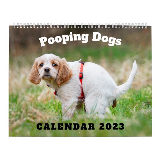 Pooping Dogs Calendar 2023,おもしろい犬 カレンダー (カバー)