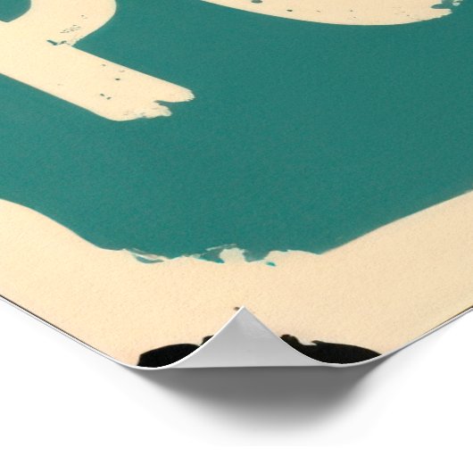 Pooping showing three black cats peeking over ポスター (角)