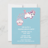 Pooping Unicornおもしろいフォト誕生日招待状 招待状 (裏面)