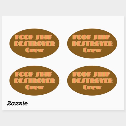 Poopship Destroyer Sticker 楕円形シール (シート)