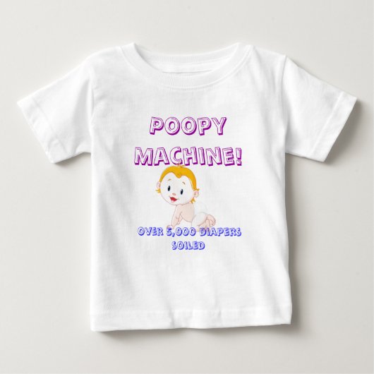 "Poopy機械!" 幼児Tシャツ ベビーTシャツ (正面)