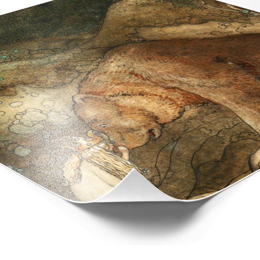 Poor Little Bear by John Bauer フォトプリント (角)