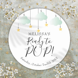 POPする準備はできましたか？トゥインクル・トゥインクル・ベイビーシャワー ラウンドシール