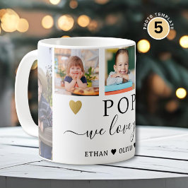 POP おじいちゃん大好き 5枚フォトコラージュ  コーヒーマグカップ