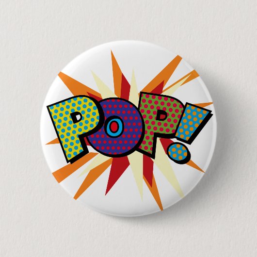 POP カラフル モダン タイポグラフィ 缶バッジ (正面)