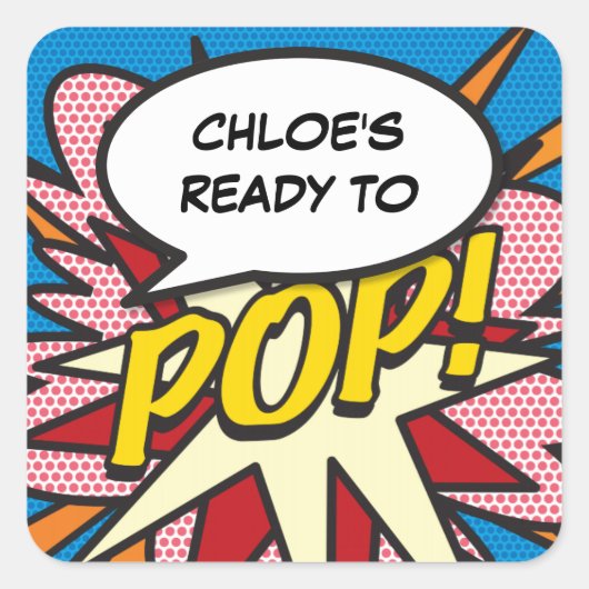 POP!準備はいいかな?ベイビーシャワースプリンクル スクエアシール (正面)