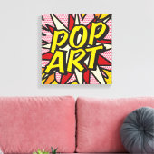 POP ART モダン漫画タイポグラフィ キャンバスプリント (インサイチュ (リビング))