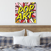 POP ART モダン漫画タイポグラフィ キャンバスプリント (インサイチュ (寝室))