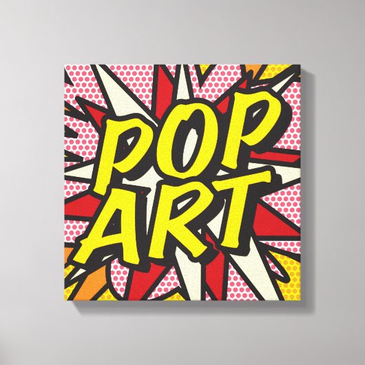 POP ART モダン漫画タイポグラフィ キャンバスプリント (正面)