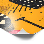 Pop Art Abstracto: Labios y Corazones フォトプリント (角)