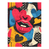 Pop Art Abstracto: Labios y Corazones フォトプリント (正面)