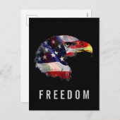 Pop Art American Flag Eagle Freedom Patriot シーズンポストカード (正面/裏面)