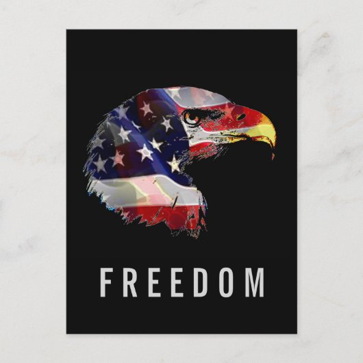 Pop Art American Flag Eagle Freedom Patriot シーズンポストカード (正面)