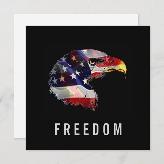 Pop Art American Flag Eagle Freedom Patriot Card (正面/裏面)