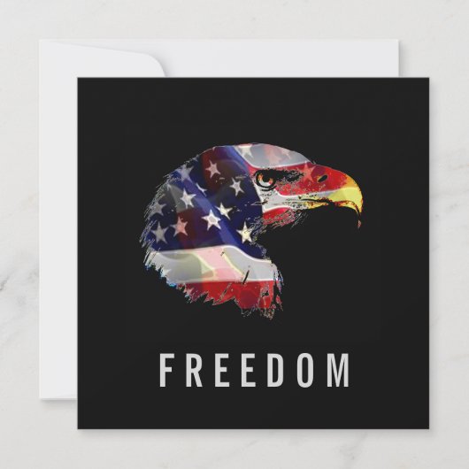 Pop Art American Flag Eagle Freedom Patriot Card (正面)