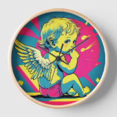 Pop Art Angel Wall Clock ポップアート風エンジェル壁掛け時計 壁時計 (正面)