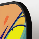 Pop Art Astronaut Driving Rocket Car ピックルボールラケット (左詳細)