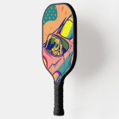 Pop Art Astronaut Driving Rocket Car ピックルボールラケット (左)