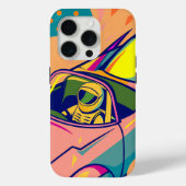Pop Art Astronaut Driving Rocket Car Case-Mate iPhoneケース (裏面)