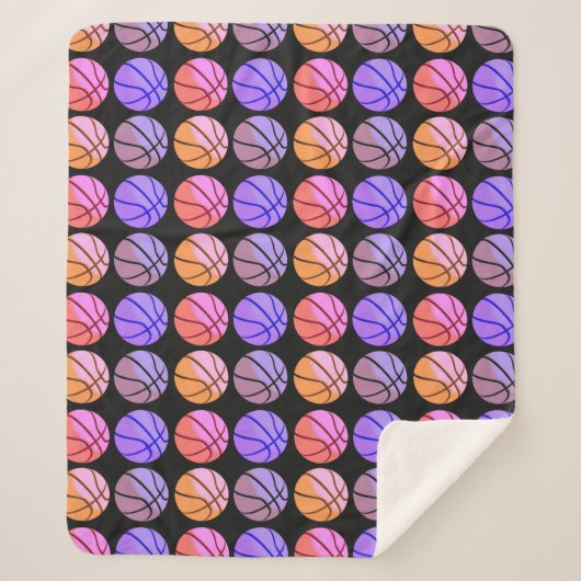 Pop Art Basketball シェルパブランケット (正面)