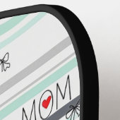 Pop Art BEST MOM Stripe – Bold Retro Love (1) ピックルボールラケット (左詳細)