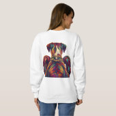 Pop Art Boxer Dog Boxing front and back print スウェットシャツ (裏面フル)
