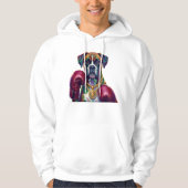 Pop Art Boxer Dog Boxing front and back print パーカ (正面)
