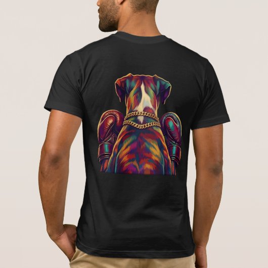 Pop Art Boxer Dog Boxing front and back print Tシャツ (裏面)