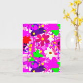 Pop art bright flowers カード (黄色い花)