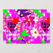 Pop art  bright flowers シーズンカード (正面/裏面)