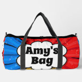 POP ART Burst 名前変更可能、MY BAG! ダッフルバッグ (正面)