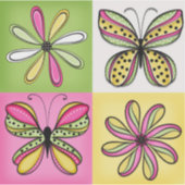 Pop Art Butterflies and Flowers シール (正面)