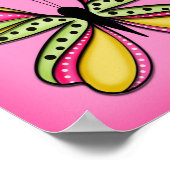 Pop Art Butterflies and Flowers ポスター (角)
