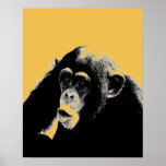 Pop Art Chimpanzee ポスター<br><div class="desc">Digital Computer Animal Art - College Pop Art - Wild Animal Computer Images</div>