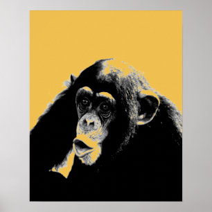 Pop Art Chimpanzee ポスター