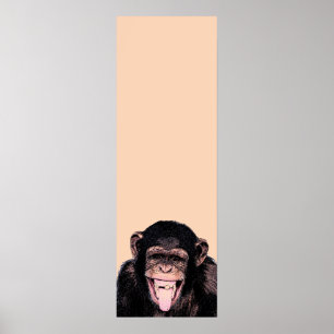 Pop Art Chimpanzee Sticking Tongue Out ポスター