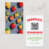 pop art chocolate strawberries with qr code 名刺 (正面/裏面)