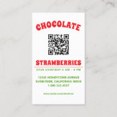 pop art chocolate strawberries with qr code 名刺 (裏面)
