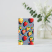 pop art chocolate strawberries with qr code 名刺 (スタンド正面)