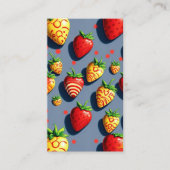 pop art chocolate strawberries with qr code 名刺 (正面)