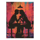 Pop Art: Cita Romántica en Silueta フォトプリント (正面)