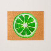 Pop art citrus lime fruit original watercolour ジグソーパズル (横)