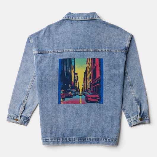 Pop Art City Vibes Denim Jacket デニムジャケット (裏面)