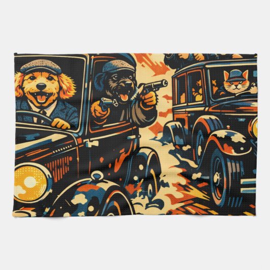 Pop Art Cockapoo gift home decor キッチンタオル (横)