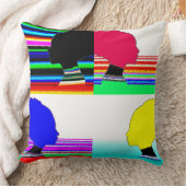 Pop Art Color Faces – Abstract Pillow クッション (ブランケット)