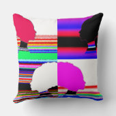 Pop Art Color Faces – Abstract Pillow クッション (裏面)