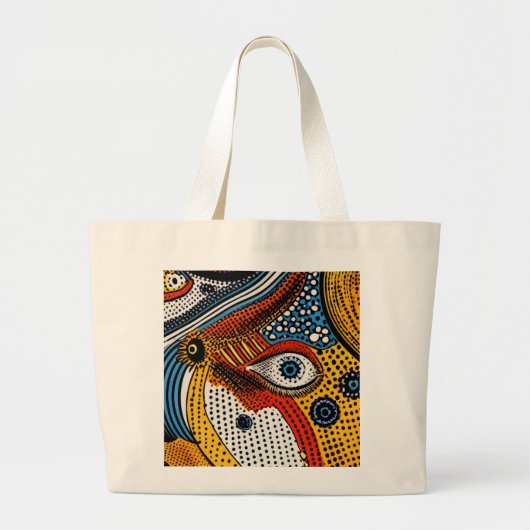 Pop Art Color Splash  ラージトートバッグ (正面)